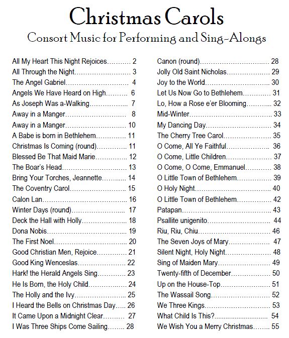 christmas carols for recorder consort