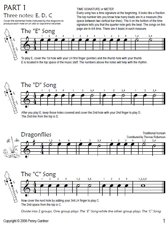 beginner music book for sopranino alto