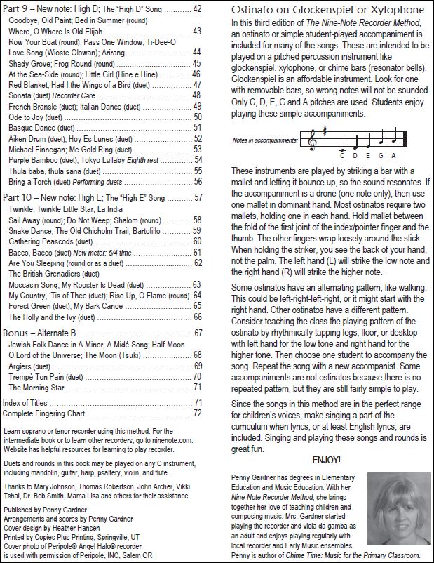 Orff Schulwerk friendly recorder method, elementary music curriculum